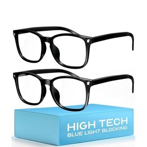Livho 2 Pack Blue Light Blocking Glasses Black Square Computer Screen UV Glasses